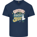 Ghosting Sport Funny Anti Valentines Day Mens V-Neck Cotton T-Shirt Navy Blue