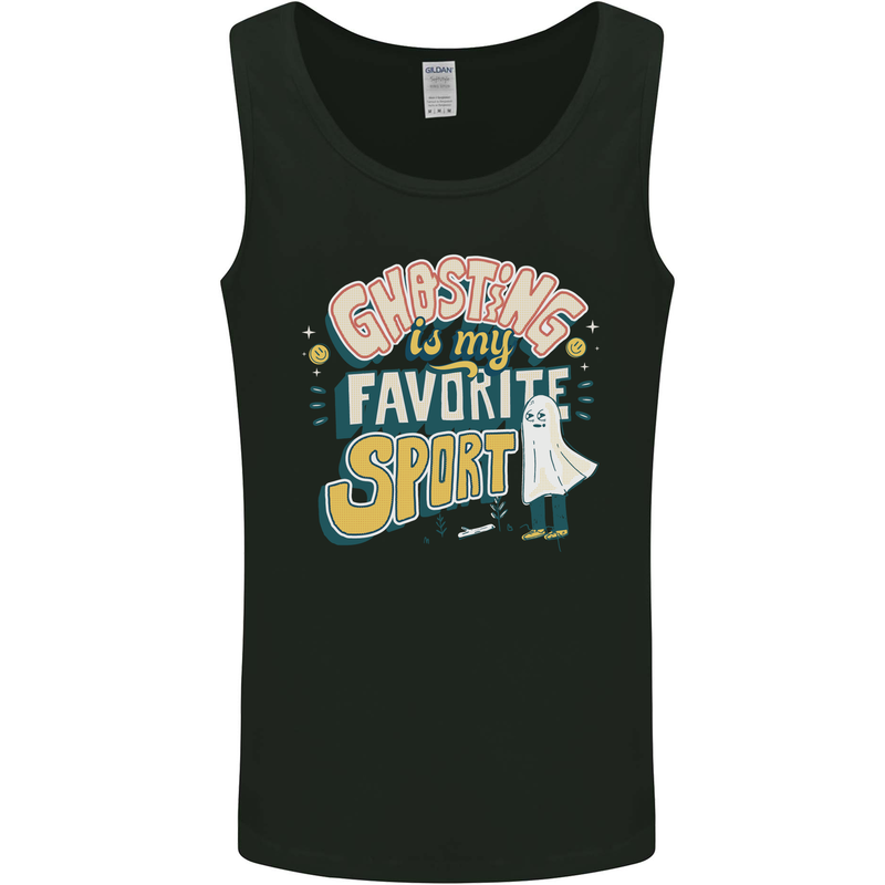 Ghosting Sport Funny Anti Valentines Day Mens Vest Tank Top Black