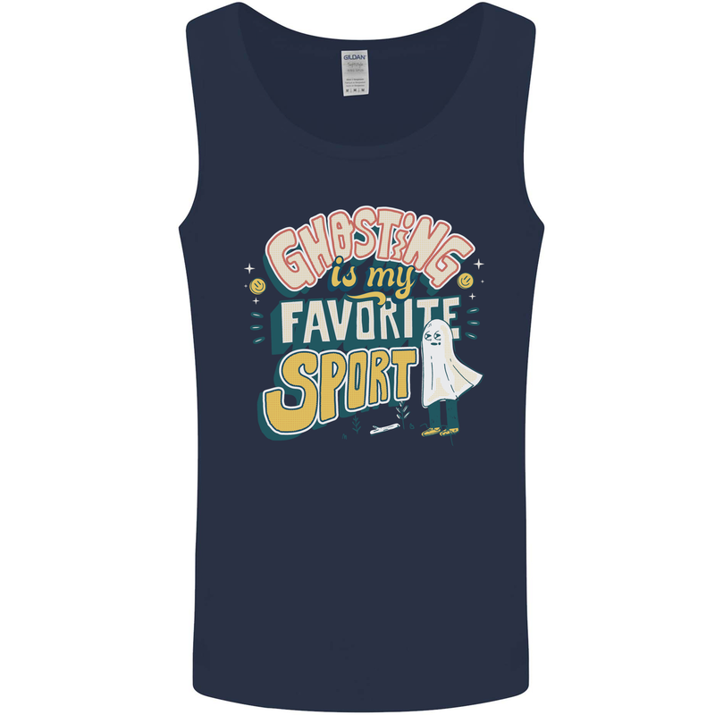 Ghosting Sport Funny Anti Valentines Day Mens Vest Tank Top Navy Blue