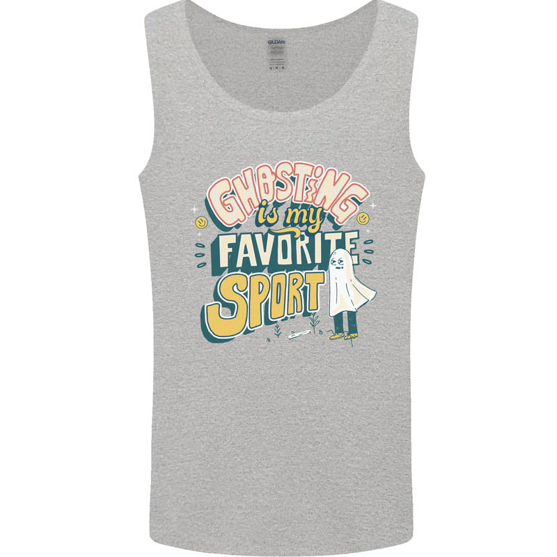 Ghosting Sport Funny Anti Valentines Day Mens Vest Tank Top Sports Grey