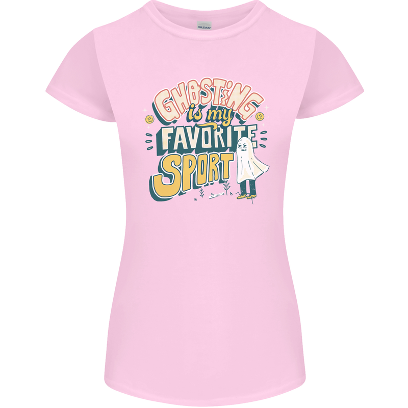 Ghosting Sport Funny Anti Valentines Day Womens Petite Cut T-Shirt Light Pink