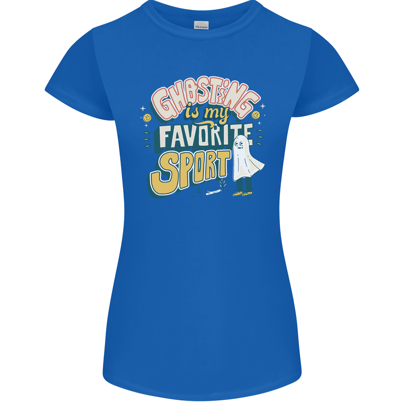Ghosting Sport Funny Anti Valentines Day Womens Petite Cut T-Shirt Royal Blue