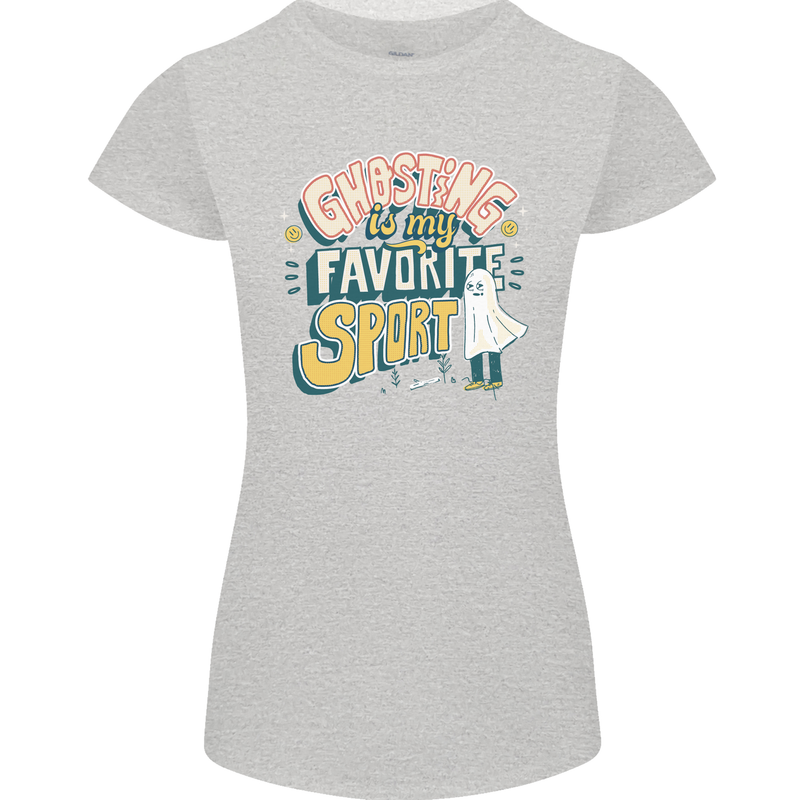 Ghosting Sport Funny Anti Valentines Day Womens Petite Cut T-Shirt Sports Grey