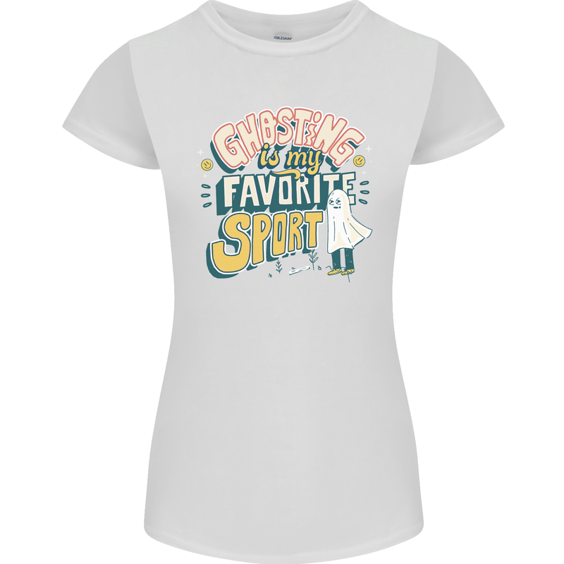 Ghosting Sport Funny Anti Valentines Day Womens Petite Cut T-Shirt White
