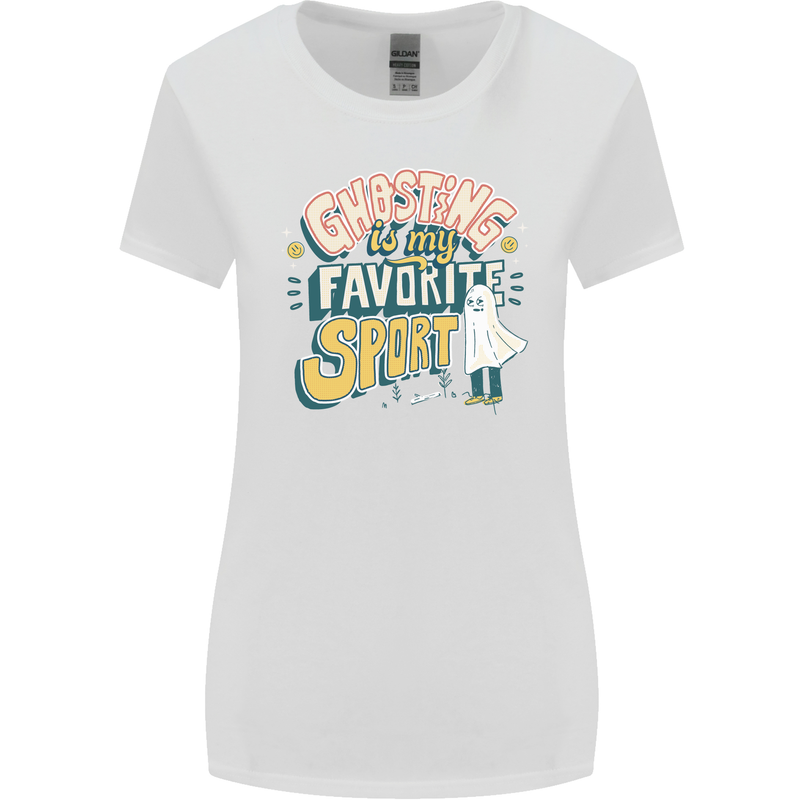 Ghosting Sport Funny Anti Valentines Day Womens Wider Cut T-Shirt White