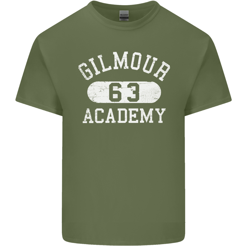 Gilmour Academy 63 Distressed Mens Cotton T-Shirt Tee Top Military Green