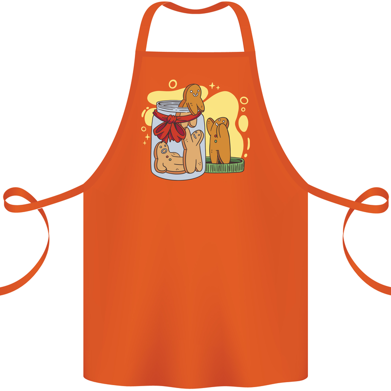 Gingerbread Man Escape Funny Food Cotton Apron 100% Organic Orange