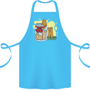 Gingerbread Man Escape Funny Food Cotton Apron 100% Organic Turquoise