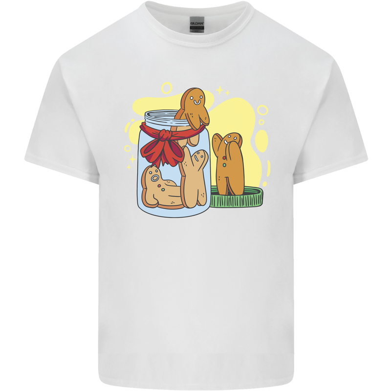 Gingerbread Man Escape Funny Food Kids T-Shirt Childrens White