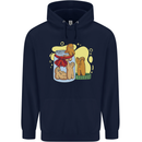 Gingerbread Man Escape Funny Food Mens 80% Cotton Hoodie Navy Blue