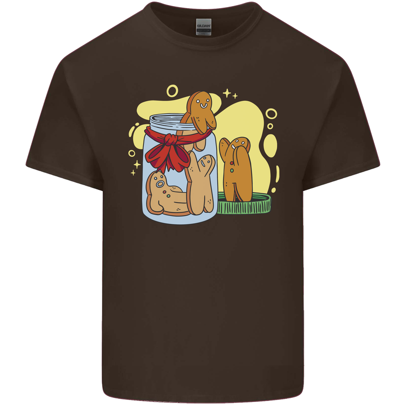 Gingerbread Man Escape Funny Food Mens Cotton T-Shirt Tee Top Dark Chocolate