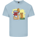 Gingerbread Man Escape Funny Food Mens Cotton T-Shirt Tee Top Light Blue