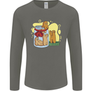 Gingerbread Man Escape Funny Food Mens Long Sleeve T-Shirt Charcoal
