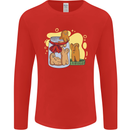 Gingerbread Man Escape Funny Food Mens Long Sleeve T-Shirt Red