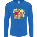 Gingerbread Man Escape Funny Food Mens Long Sleeve T-Shirt Royal Blue