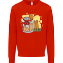 Gingerbread Man Escape Funny Food Mens Sweatshirt Jumper Bright Red