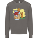 Gingerbread Man Escape Funny Food Mens Sweatshirt Jumper Charcoal