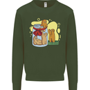 Gingerbread Man Escape Funny Food Mens Sweatshirt Jumper Forest Green