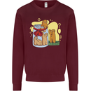 Gingerbread Man Escape Funny Food Mens Sweatshirt Jumper Maroon