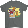 Gingerbread Man Escape Funny Food Mens T-Shirt Cotton Gildan Charcoal
