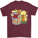 Gingerbread Man Escape Funny Food Mens T-Shirt Cotton Gildan Maroon