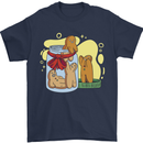 Gingerbread Man Escape Funny Food Mens T-Shirt Cotton Gildan Navy Blue