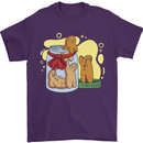 Gingerbread Man Escape Funny Food Mens T-Shirt Cotton Gildan Purple
