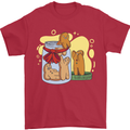 Gingerbread Man Escape Funny Food Mens T-Shirt Cotton Gildan Red