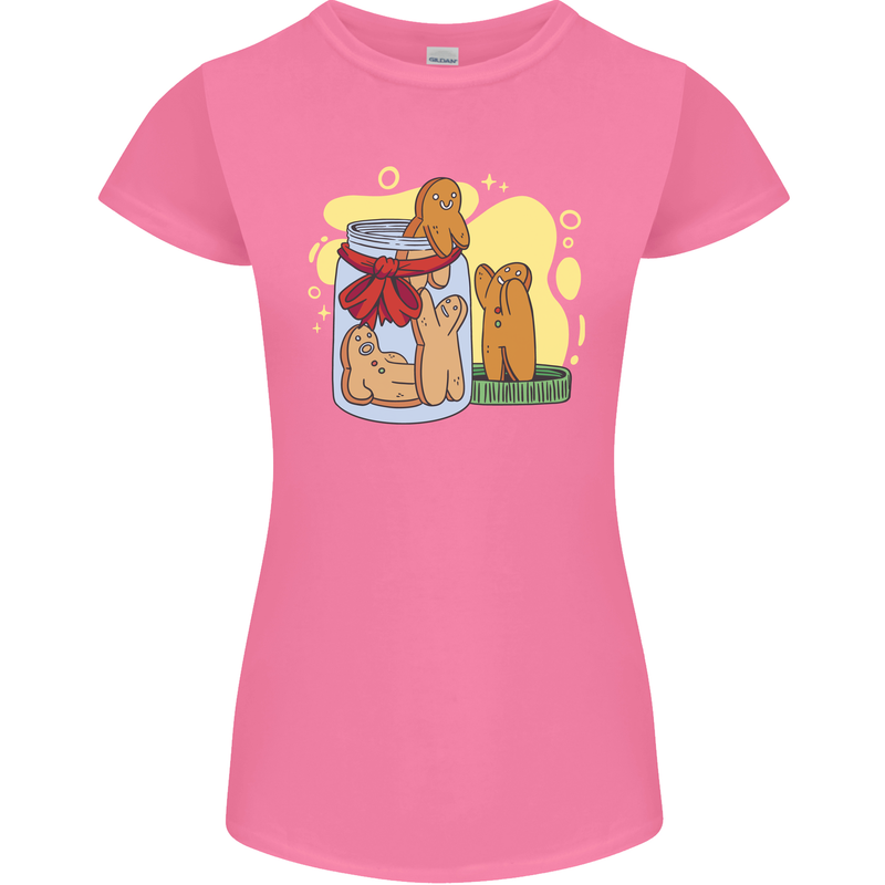 Gingerbread Man Escape Funny Food Womens Petite Cut T-Shirt Azalea