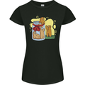 Gingerbread Man Escape Funny Food Womens Petite Cut T-Shirt Black