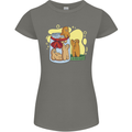 Gingerbread Man Escape Funny Food Womens Petite Cut T-Shirt Charcoal
