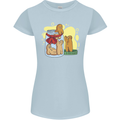 Gingerbread Man Escape Funny Food Womens Petite Cut T-Shirt Light Blue