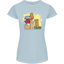 Gingerbread Man Escape Funny Food Womens Petite Cut T-Shirt Light Blue