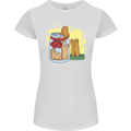 Gingerbread Man Escape Funny Food Womens Petite Cut T-Shirt White