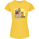 Gingerbread Man Escape Funny Food Womens Petite Cut T-Shirt Yellow