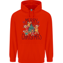 Gingerbread Man Merry Christmas Childrens Kids Hoodie Bright Red