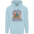 Gingerbread Man Merry Christmas Childrens Kids Hoodie Light Blue