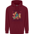 Gingerbread Man Merry Christmas Childrens Kids Hoodie Maroon