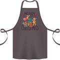 Gingerbread Man Merry Christmas Cotton Apron 100% Organic Dark Grey