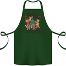 Gingerbread Man Merry Christmas Cotton Apron 100% Organic Forest Green