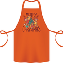 Gingerbread Man Merry Christmas Cotton Apron 100% Organic Orange