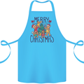 Gingerbread Man Merry Christmas Cotton Apron 100% Organic Turquoise