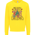 Gingerbread Man Merry Christmas Kids Sweatshirt Jumper Yellow