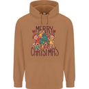 Gingerbread Man Merry Christmas Mens 80% Cotton Hoodie Caramel Latte