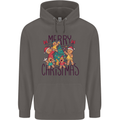 Gingerbread Man Merry Christmas Mens 80% Cotton Hoodie Charcoal