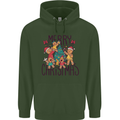 Gingerbread Man Merry Christmas Mens 80% Cotton Hoodie Forest Green