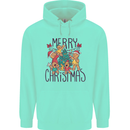 Gingerbread Man Merry Christmas Mens 80% Cotton Hoodie Peppermint