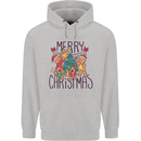 Gingerbread Man Merry Christmas Mens 80% Cotton Hoodie Sports Grey