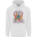 Gingerbread Man Merry Christmas Mens 80% Cotton Hoodie White
