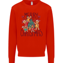 Gingerbread Man Merry Christmas Mens Sweatshirt Jumper Bright Red